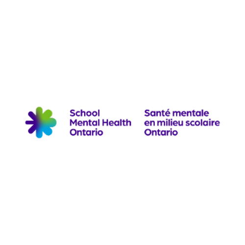 School Mental Health Ontario logo: purple text and decorative star icon