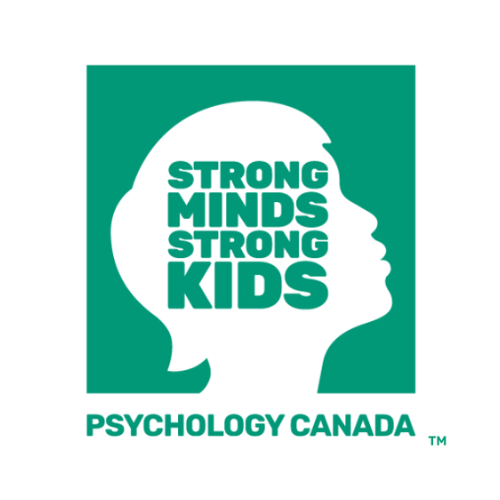 Strong Minds Strong Kids logo: green square with white head icon. inside the icon in green, text reads Strong Minds Strong Kids