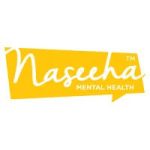 Naseeha Mental Helpline logo: communication bubble with Naseeha Mental Health written across the bubble