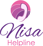Nisa Helpline Logo: purple decorative circle with a phone icon